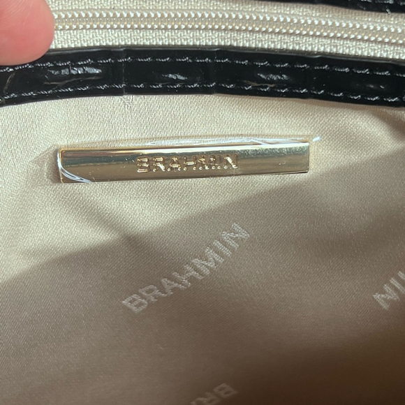 Brahmin NWOT Asher Satchel Black Melbourne Croc Embossed Crossbody - Picture 4 of 10